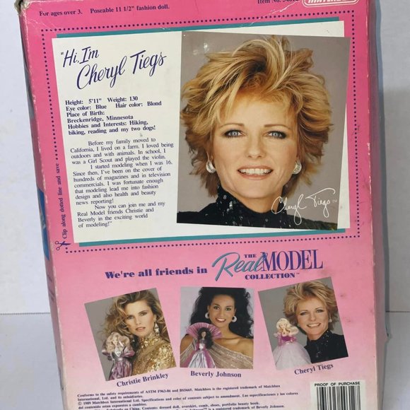 Vintage 1989 Matchbox the Real Model Collection Cheryl Tiegs Doll New In box . - Picture 6 of 10